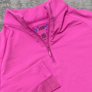 IBKUL Youth Small (5-6) Pink Quarter Zip Pullover Top UPF 50+Mesh Embroidered‎ H